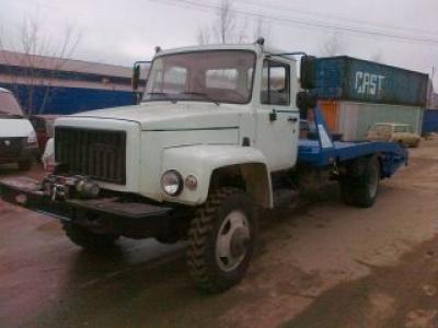 Эвакуатор ГАЗ-33086 Земляк с ломаной платформой