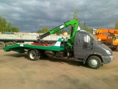 Эвакуатор Валдай ГАЗ-33106 с КМУ и ломаной платформой