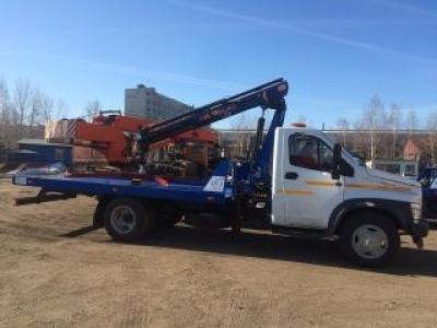 Эвакуатор ГАЗон NEXT с КМУ и прямой платформой