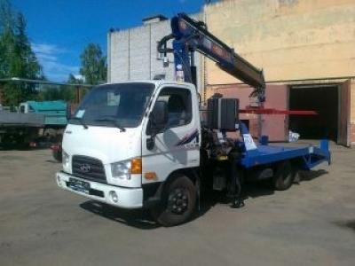 Автомобиль с КМУ и ломаной платформой Hyundai HD 78