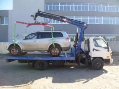 Автомобиль с КМУ и прямой платформой Hyundai HD 78